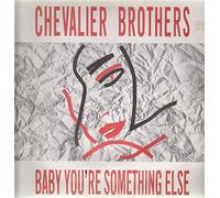 Chevalier Brothers - BABY YOU'RE SOMETHING ELSE 12" SINGLE UK DISQUES CHEVAL 1986 2 TRACK WHITE LABEL PRO FEATURING 7" AND 12" VERSIONS (DJDCGT01) PIC SLEEVE