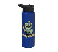 Chevalier Chouette drôle médiéval Ren Faire Jousting Renaissance Stainless Steel Insulated Water Bottle