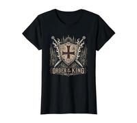 Chevalier croisé médiéval de l'ordre du Roi T-Shirt Graphique avec Valeur