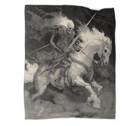 Chevalier de la Mort chevauchant Un Cheval Squelette Couverture Douce Et Légère,literie,adaptée Aux Pique-niques,aux Voyages,à La Décoration De La Maison,60x80inch(150x200cm)