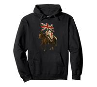Chevalier des Templies chrétiens avec Drapeau du Royaume-Uni Sweat à Capuche