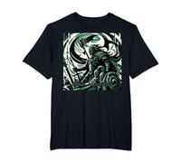 Chevalier Draconique Heroic Fantasy T-Shirt, Homme Grandes Tailles, Noir, 6X Tall