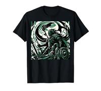 Chevalier Draconique Heroic Fantasy T-Shirt, Homme, Noir, 5XL
