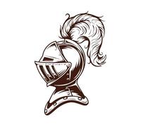 Chevalier du Moyen Âge Tête Casque Plume Épée Guerrier Stickers lettrage 64x94.1cm Décoration artistique Café