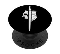 Chevalier du Royaume/Casque carré et épée médiévale PopSockets PopGrip Adhésif