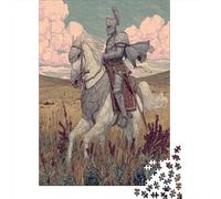 Chevalier en Armure 38x26cm/1000pcs Puzzle pour Adultes - Riding A Cheval Blanc,Jouet De DIY