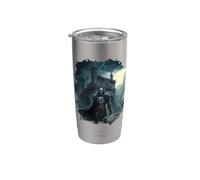 Chevalier en orage avec pluie Gobelet isotherme en acier inoxydable double paroi