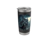 Chevalier en orage avec pluie Gobelet isotherme en acier inoxydable double paroi