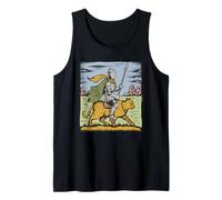 Chevalier Équitation Chat Médiéval Humour Mème Vintage Fantaisie Débardeur