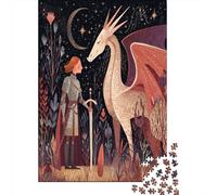 Chevalier et Dragon,Puzzles pour Adultes 38x26cm/1000pcs,Jeux De Défi