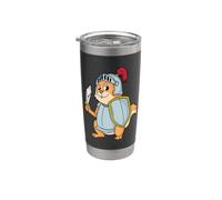 Chevalier Hamster avec épée d'armure Cochon d'Inde Gobelet isotherme en acier inoxydable double paroi