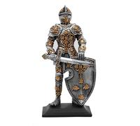 Chevalier inconnu avec épée et bouclier de lys - Chevalier Figurine médiévale