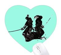 Chevalier japonais Jeux de tapis de souris en forme de coeur