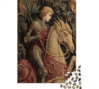 Chevalier médiéval chevauchant Un Dragon 1000 Pièces, Puzzle Impossible pour Adultes, Cadeaux, pour Enfants38x26cm/1000pcs