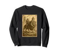 Chevalier médiéval chevauchant un lion fantaisie cavalier Sweatshirt