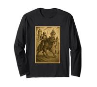 Chevalier médiéval chevauchant un loup-garou fantaisie art surréaliste cavalier Manche Longue