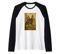 Chevalier médiéval chevauchant un loup-garou fantaisie art surréaliste cavalier Manche Raglan