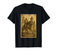 Chevalier médiéval chevauchant un loup-garou fantaisie art surréaliste cavalier T-Shirt