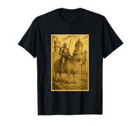 Chevalier médiéval chevauchant un mouton Fantasy Art Surreal Rider T-Shirt