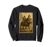 Chevalier médiéval chevauchant un sanglier surréaliste Sweatshirt