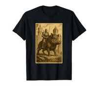 Chevalier médiéval chevauchant un sanglier surréaliste T-Shirt