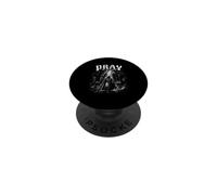 Chevalier médiéval de Style Gothique foncé Priez en Silence PopSockets PopGrip Adhésif