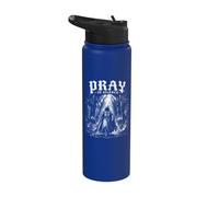 Chevalier médiéval de style gothique foncé Priez en silence Stainless Steel Insulated Water Bottle