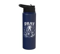 Chevalier médiéval de style gothique foncé Priez en silence Stainless Steel Insulated Water Bottle
