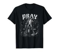 Chevalier médiéval de Style Gothique foncé Priez en Silence T-Shirt