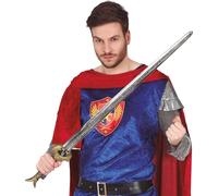 Chevalier médiéval Épée antique Cosplay Prop Costume Accessoire Décoration Élégance Carnaval Prince Fantaisie Héros Jouet Événement Personnage Requisite, Couleur : Argent