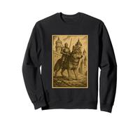 Chevalier médiéval loup fantaisie art surréaliste cavalier Sweatshirt