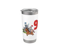 Chevalier médiéval pour anniversaire d'enfant de 9 ans Gobelet isotherme en acier inoxydable double paroi