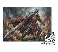 Chevalier médiéval Puzzle 1000 Pièces Adultes Et Enfants,Dès 14 Ans,Casse-tête,Anti-Stress,Jeu Éducatif,Déco Murale, Premium,Carton,Défi,Détente 38x26cm