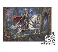 Chevalier médiéval Puzzle en Bois 1000 Pièces Adultes Et Enfants,Dès 14 Ans,Défi, Déco Murale,Premium,Bois,Jeu Éducatif,Anti-Stress,Détente,Casse-tête (75x50cm)