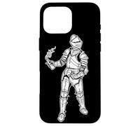 Chevalier médiéval x Molotov Cocktail Blackwork Coque pour iPhone 16 Pro Max