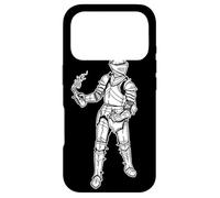 Chevalier médiéval x Molotov Cocktail Blackwork Coque pour iPhone 17 Pro