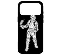 Chevalier médiéval x Molotov Cocktail Blackwork Coque pour iPhone 17 Pro Max