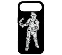 Chevalier médiéval x Molotov Cocktail Blackwork Coque pour iPhone Air