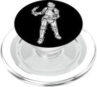 Chevalier médiéval x Molotov Cocktail Blackwork PopSockets PopGrip pour MagSafe