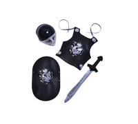 Chevalier Noir Armure Ensemble Enfant Déguisement Médiéval Kit Livre Jour Garde