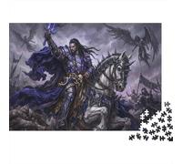 Chevalier Noir des Runes Puzzle en Bois 1000 Pièces Adultes Et Enfants, Casse-tête,Anti-Stress,Déco Murale,Premium,Bois,Dès 14 Ans,Défi,Détente,Jeu Éducatif (75x50cm)