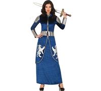 Chevalier Robe Médiévale Bleu Argent Robe Gü 170 Carnaval Costume Femme, Taille : 36 - 38 (S) Couleur : Bleu