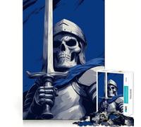 Chevalier Squelette avec épée Puzzle de 1000 pièces pour Adultes Cadeau Stimulant la logique et l'habileté Jeu Anti-Stress Découpe précise Liste de souhaits du Père Noël 38x26cm
