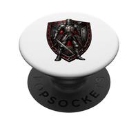 Chevalier Templier Chrétien Guerrier de Dieu Croisé PopSockets PopGrip Adhésif