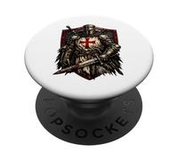 Chevalier Templier Chrétien Guerrier de Dieu Croisé PopSockets PopGrip Adhésif