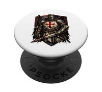 Chevalier Templier Chrétien Guerrier de Dieu Croisé PopSockets PopGrip Adhésif