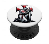 Chevalier Templier Croix Chrétienne Guerrier Croisé PopSockets PopGrip Adhésif