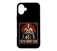 Chevalier Templier Foi au-Dessus de la Peur Croix chrétienne Coque pour iPhone 16 Plus
