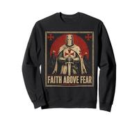 Chevalier Templier Foi au-Dessus de la Peur Croix chrétienne Sweatshirt