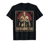 Chevalier Templier Foi au-Dessus de la Peur Croix chrétienne T-Shirt